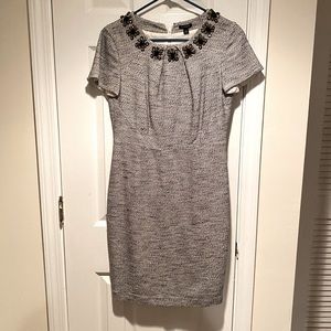 Banana Republic Tweed Jeweled Neck Dress (size 4)